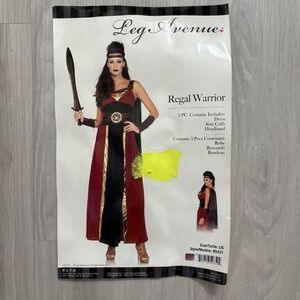 Regal Warrior Costume Womens Leg Avenue Red Black Gold Halloween Outfit Size L